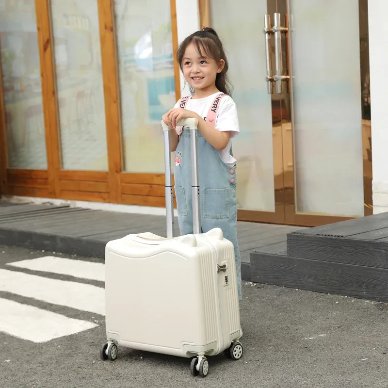 poinvalise de voyage pour enfants avec roues tournantes, assis et roulé, sac de voyage pour enfants, bagage à main avec mot de passe