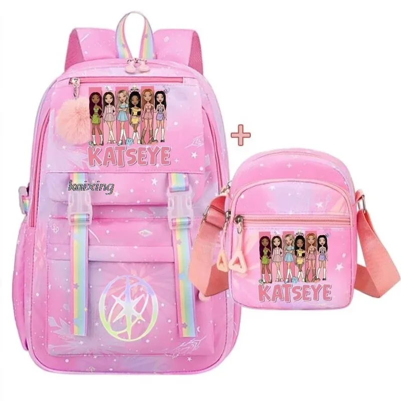 sacs à dos katseye avec imprimé amusant pour étudiants, sacs à dos pour la rentrée scolaire, sacs d'école grande capacité, sacs à dos de voyage pour l'extérieur