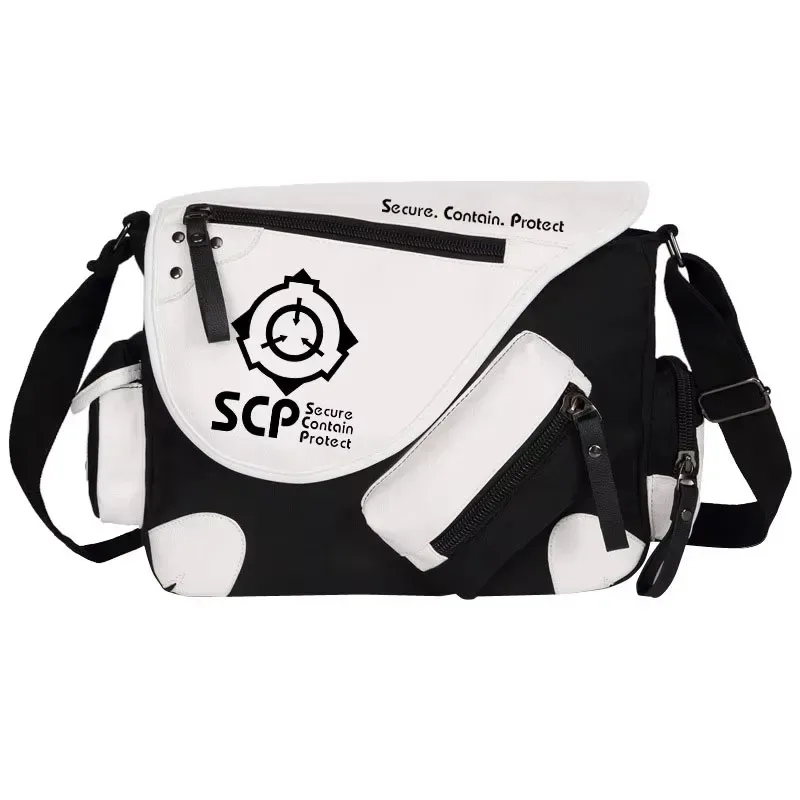 sac messager en cuir pu pour hommes et femmes, sac d'école scp, sacs initiés, procédures spéciales anime, cosplay