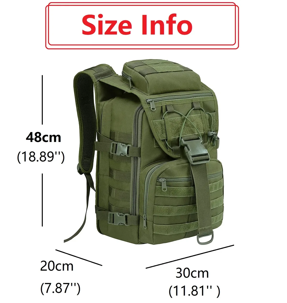 sac à dos d'assaut avec système molle pour sports de plein air, sacs à dos de camping et de randonnée, 40l