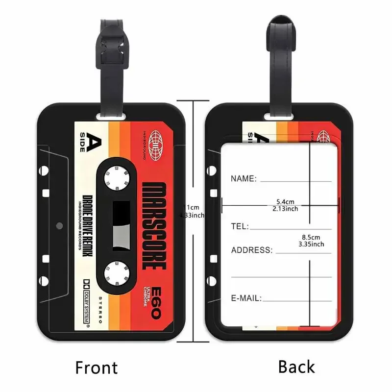 étiquette de bagage en plastique au design vintage, anti-perte, porte-identifiant pour valise, pour une identification facile en voyage