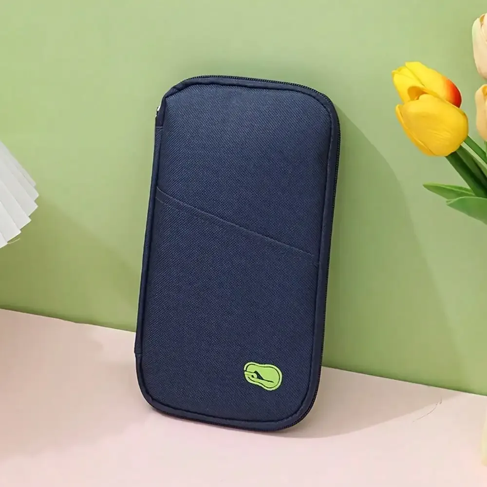 porte-passeport de voyage avec fermeture éclair - avec compartiments pour argent liquide, documents d'identité, cartes de crédit et emplacement pour téléphone