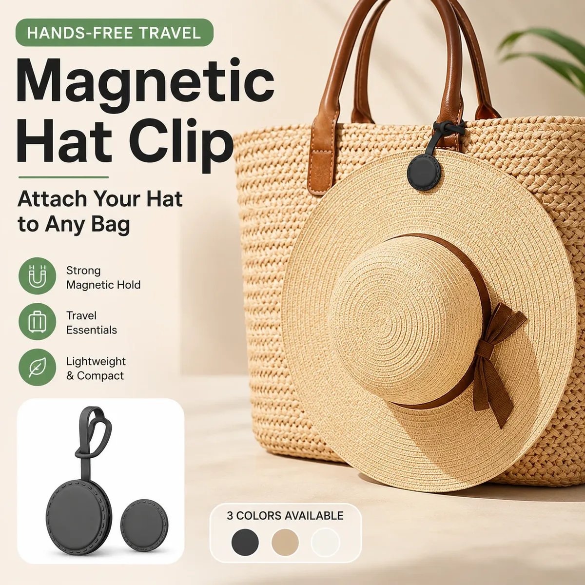 Clip magnétique pour chapeau en silicone, support de chapeau dissimulé pour sacs, clip de voyage pour casquette, support de chapeau portable pour bagages et sac à dos