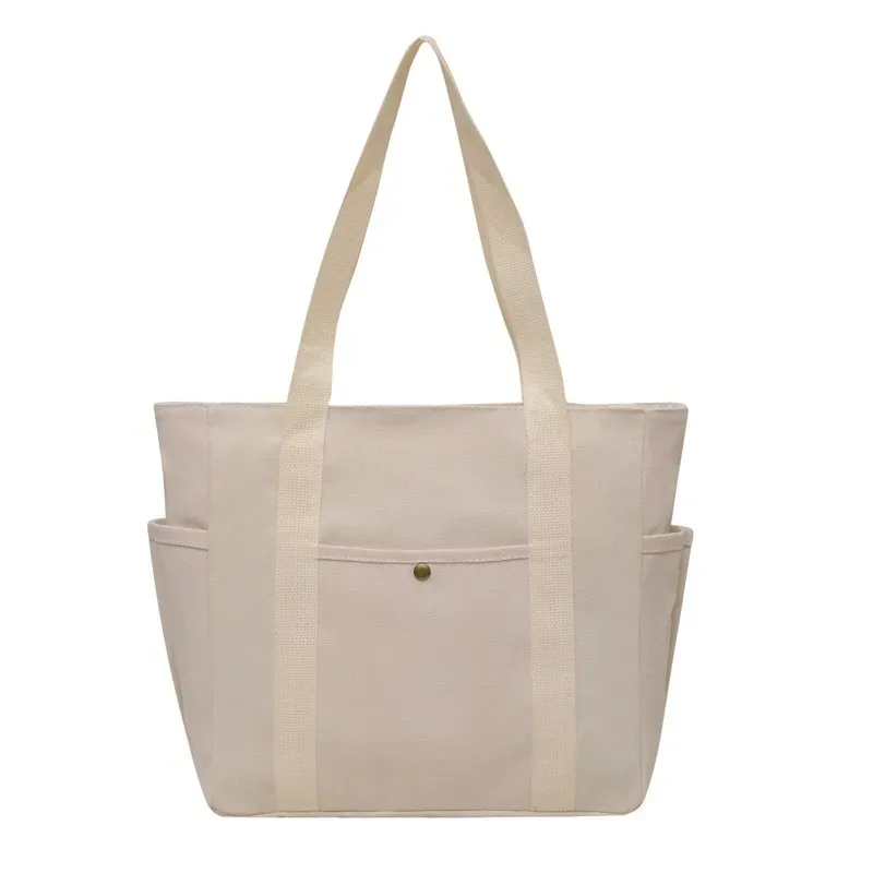 Sac fourre-tout en toile personnalisé avec logo, grande capacité, pliable et réutilisable, pour le shopping, les trajets quotidiens, polyvalent, sac à bandoulière pour étudiants