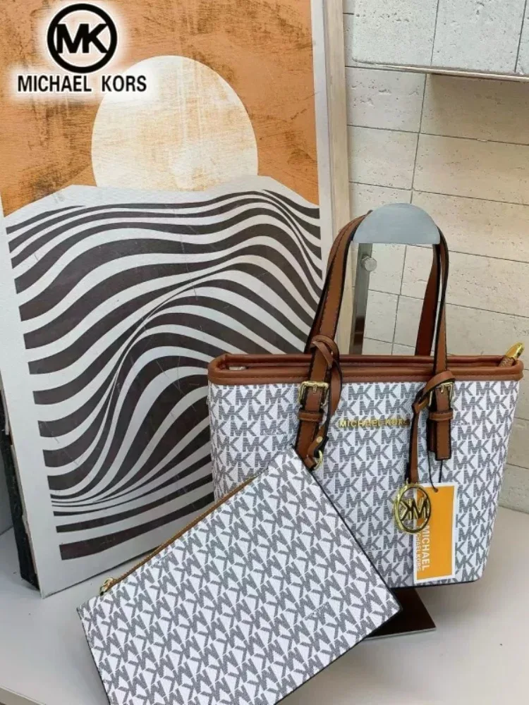 Sac à bandoulière décontracté et tendance pour femmes Michael Kors, sac fourre-tout multifonctionnel classique MK pour les vacances, les voyages et les trajets quotidiens.
