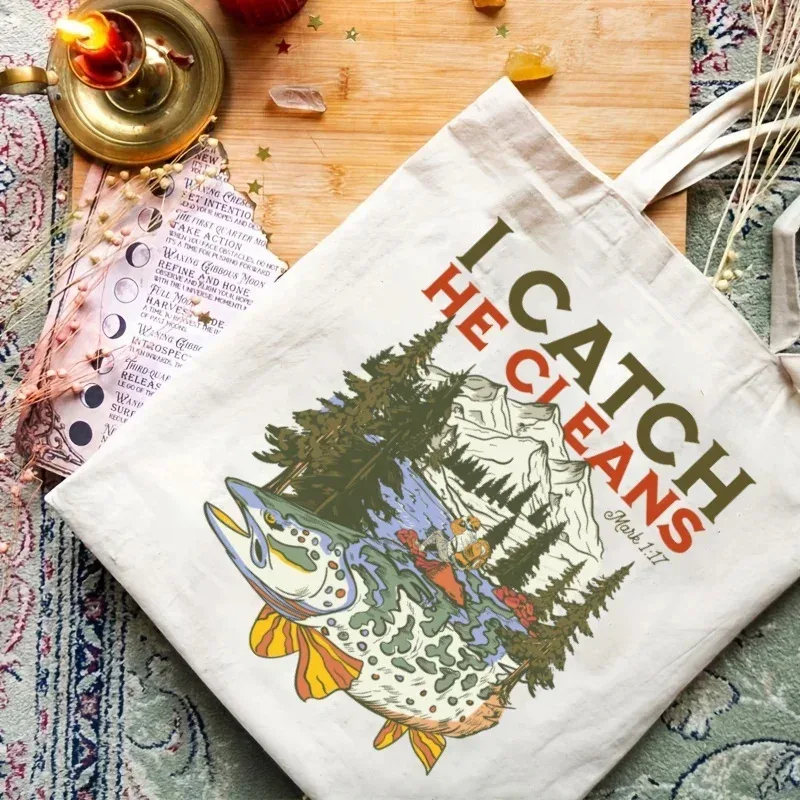 sac fourre-tout en toile chic vintage, 1 pièce, tissu léger et durable pour le travail, l'école, le shopping, sac de transport quotidien, cadeaux
