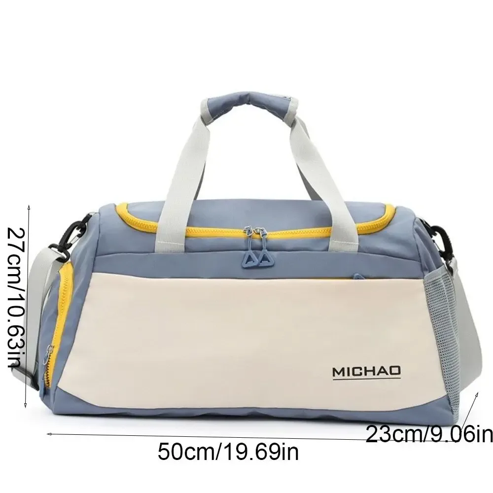 sac polochon de voyage à séparation sèche et humide, étanche, grande capacité, sac à bagages de voyage, compartiment à chaussures, résistant à l'usure