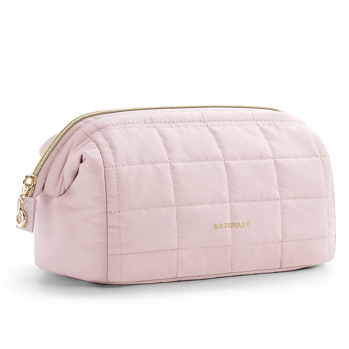 bagsmart-trousse de maquillage gonflée pour femme, trousse de maquillage rembourrée, trousse de maquillage, poudres larges ouvertes, trousse de toilette, essentiels de voyage