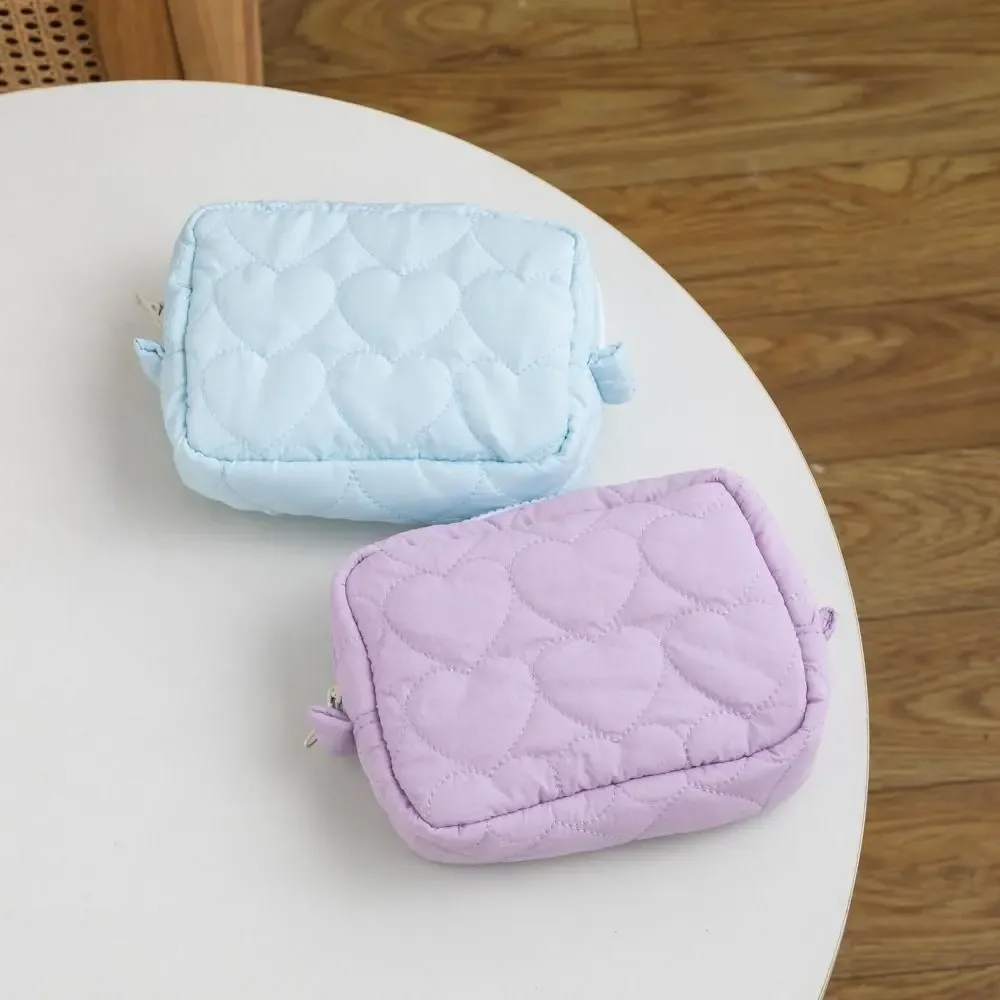 sacs de rangement de voyage pour étudiants, mini poudres cosmétiques, sacs à main d'embrayage pour femmes, design coeur d'amour, grande capacité, mignon, nouvelle mode