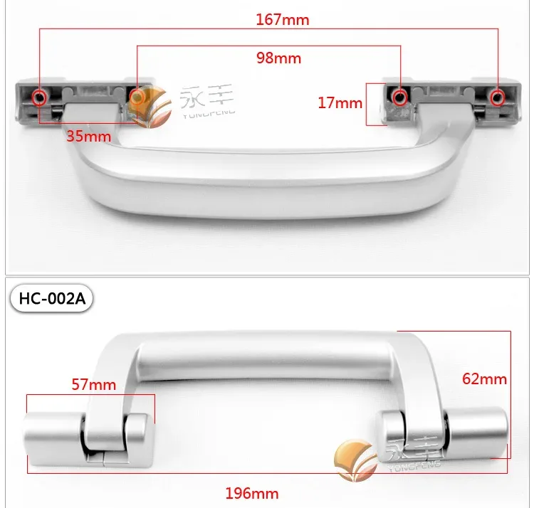 poignée en métal pour valise, cadre d'infraction, sac de bord, accessoires de bagages, poignée dure, supports, sangle de transport