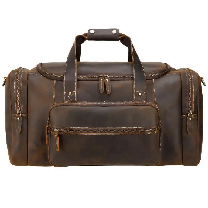 maheu-grand sac de voyage en cuir group pour homme, bagage de style vintage, accessoire de -du-- end
