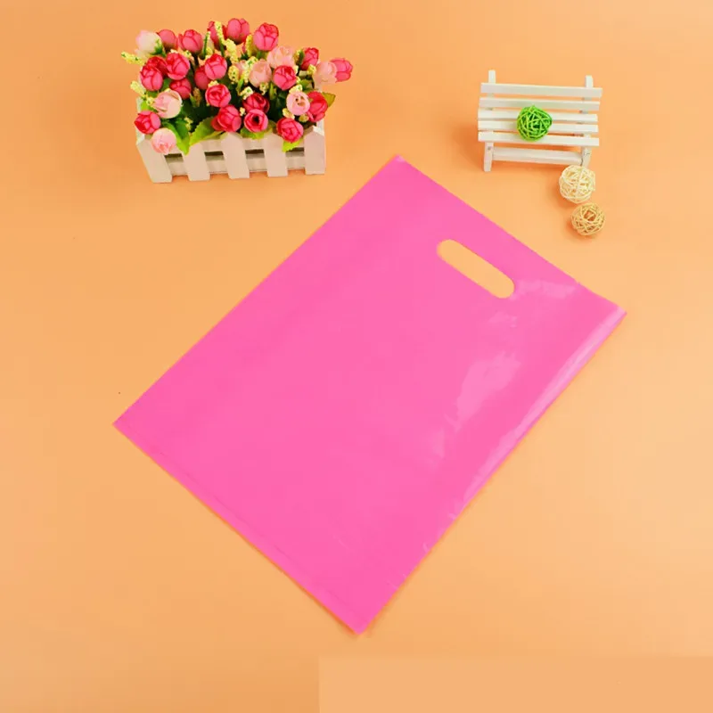 50 sacs en plastique vierges pour bijoux, grands sacs de shopping en plastique, petits sacs d'emballage pour cadeaux (pour impression de logo, il faut 200 pièces)