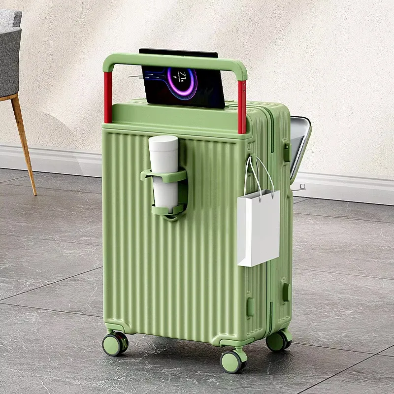 klqdzms valise de cabine multifonctionnelle à ouverture frontale 20/22/24/26 pouces avec compartiment pour ordinateur portable pour femme