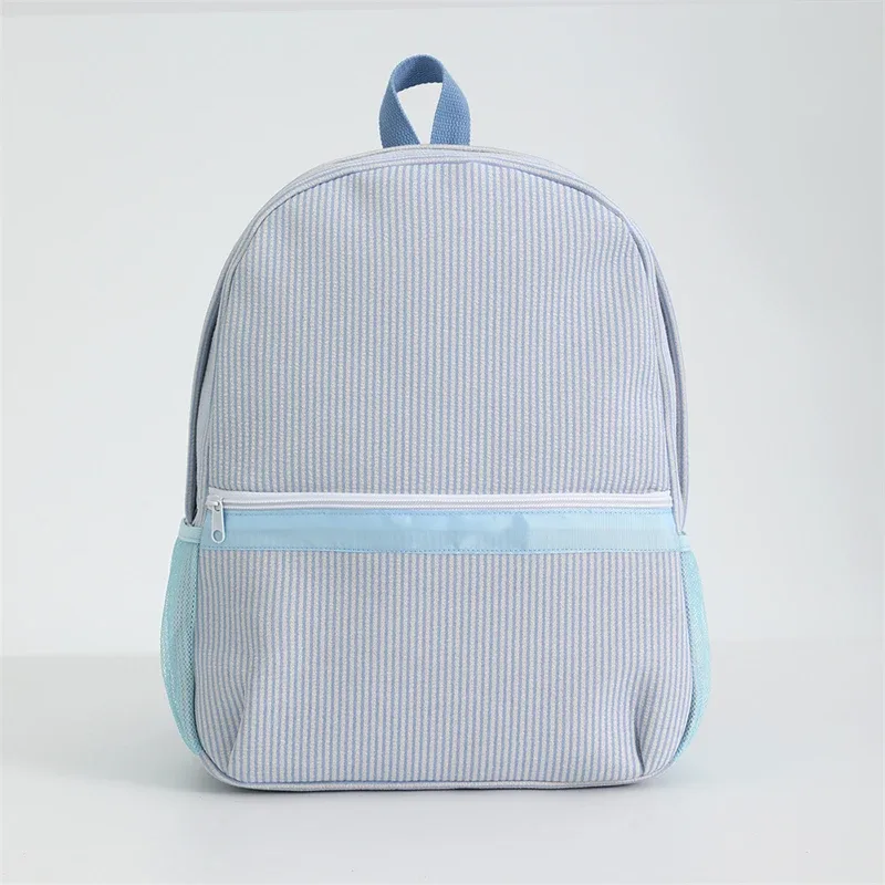 sac à dos scolaire pour tout-petits, sac à dos rayé mignon en seersucker pour filles 12 pouces pour la maternelle, 15 pouces pour les adolescents du lycée