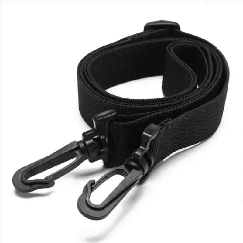 Sangle de sac d'ordinateur de 2,5 cm de large en sangle PP pour sac à main homme, porte-documents, sac bandoulière, ceintures d'épaule réglables, longues bandes noires