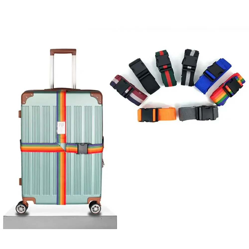 Sangle de bagage arc-en-ciel réglable, nom d'autocollant, sangle de bagage, ceinture d'emballage environnemental, accessoires de valise