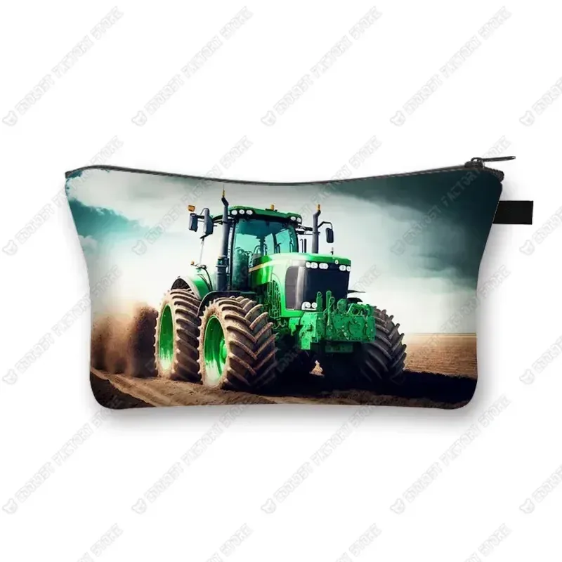 trousse de maquillage de ferme pour femme, jeu avec le tracteur, boîte de maquillage, stockage de poudres, portefeuille pour femme, étui cosmétique, récolte