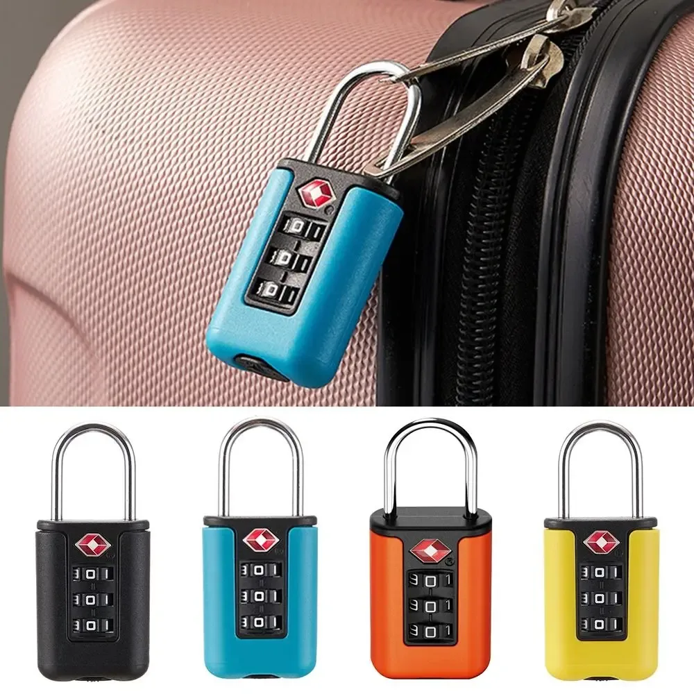 outil de sécurité de voyage portable, serrure à code pour bagages, serrure à code douanier tsa, serrure à combinaison à 3 chiffres, cadenas de couleur contrastée