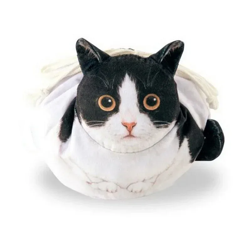 sac de rangement cosmétique en forme de chat, pochette de rangement de maquillage/soin de la peau de taille de voyage mignonne avec fermeture à cordon, sac cadeau pour les amoureux des chats