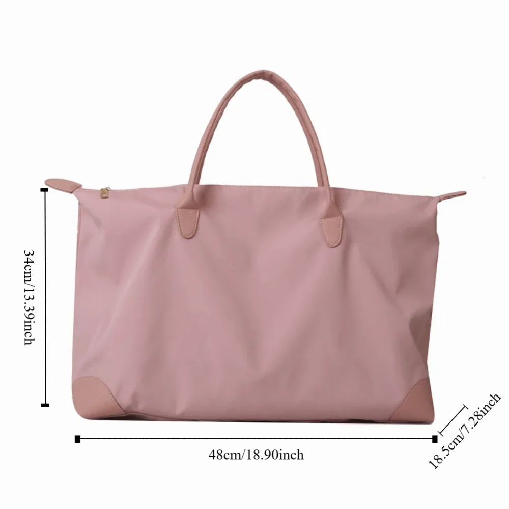 sac fourre-tout oxford de couleur unie, imperméable, grande capacité, sac à bandoulière en nylon, sac de shopping, style coréen, sac simple sous le bras, pour l'extérieur