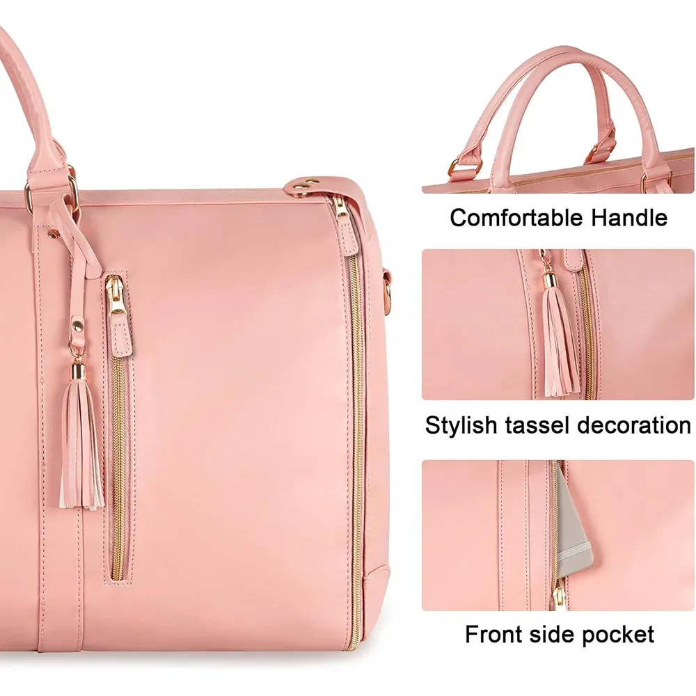 sacs de voyage pour vêtements, sacs de rangement multifonctionnels pliables pour femmes avec pochette à chaussures 2 en 1, valise suspendue