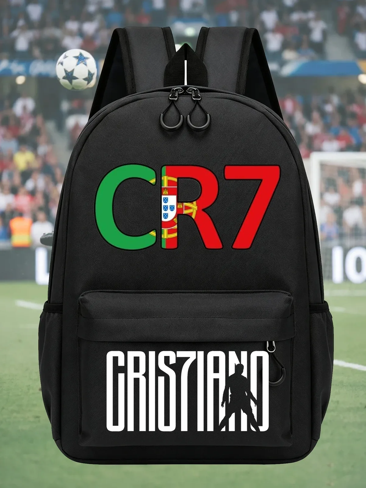 sac à dos football cr7, imprimé graffiti, dessin animé, sac d'école, sac à dos léger, décontracté, pour étudiants, voyage