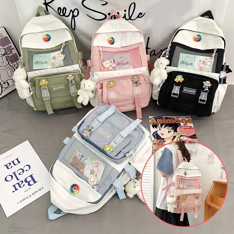 Sac à dos d'école pour filles, grande capacité, multi-poches, pour adolescentes, Kawaii, nouvelle collection 2023