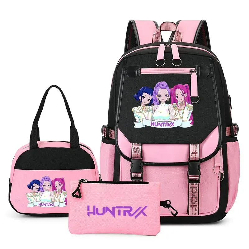 sacs à dos imprimés kpop demon hunters pour adolescentes, sacs à bandoulière, trousse à crayons, ensemble de sacs d'école pour étudiants, mochila de voyage