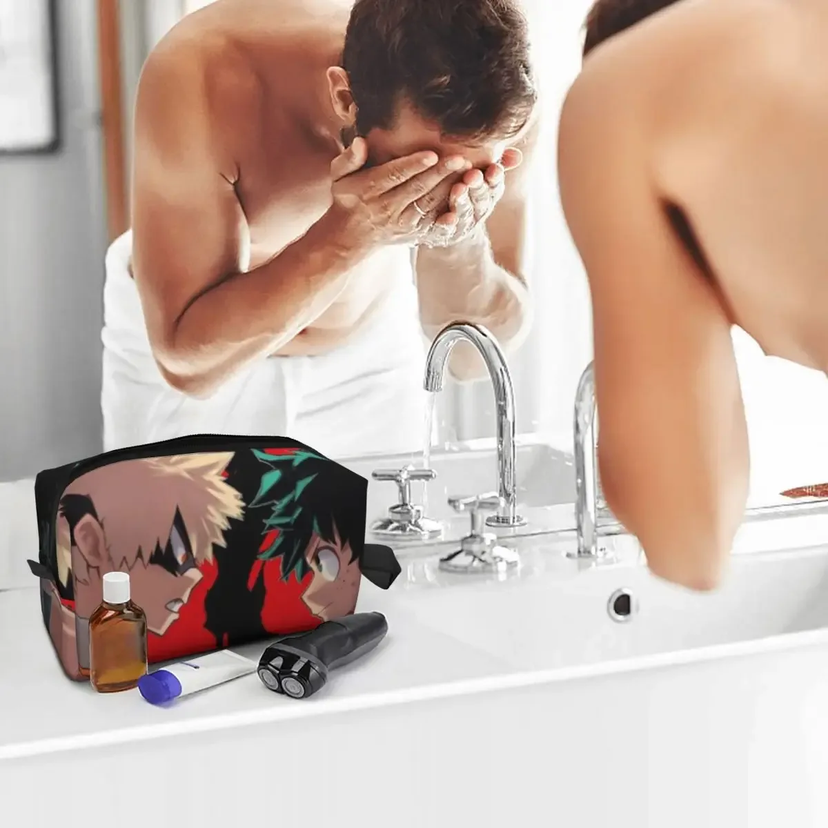 my hero academia – trousse de maquillage, organisateur de cosmétiques, trousse de toilette, trousse à cosmétiques pour femmes, trousse de beauté de voyage, trousse à crayons