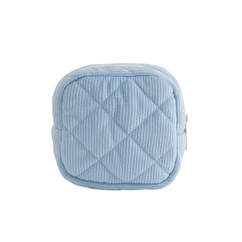 petite trousse de maquillage en velours côtelé, mini pochette à cosmétiques, sac essentiel avec fermeture éclair en métal pour sac à main, voyage et cadeaux