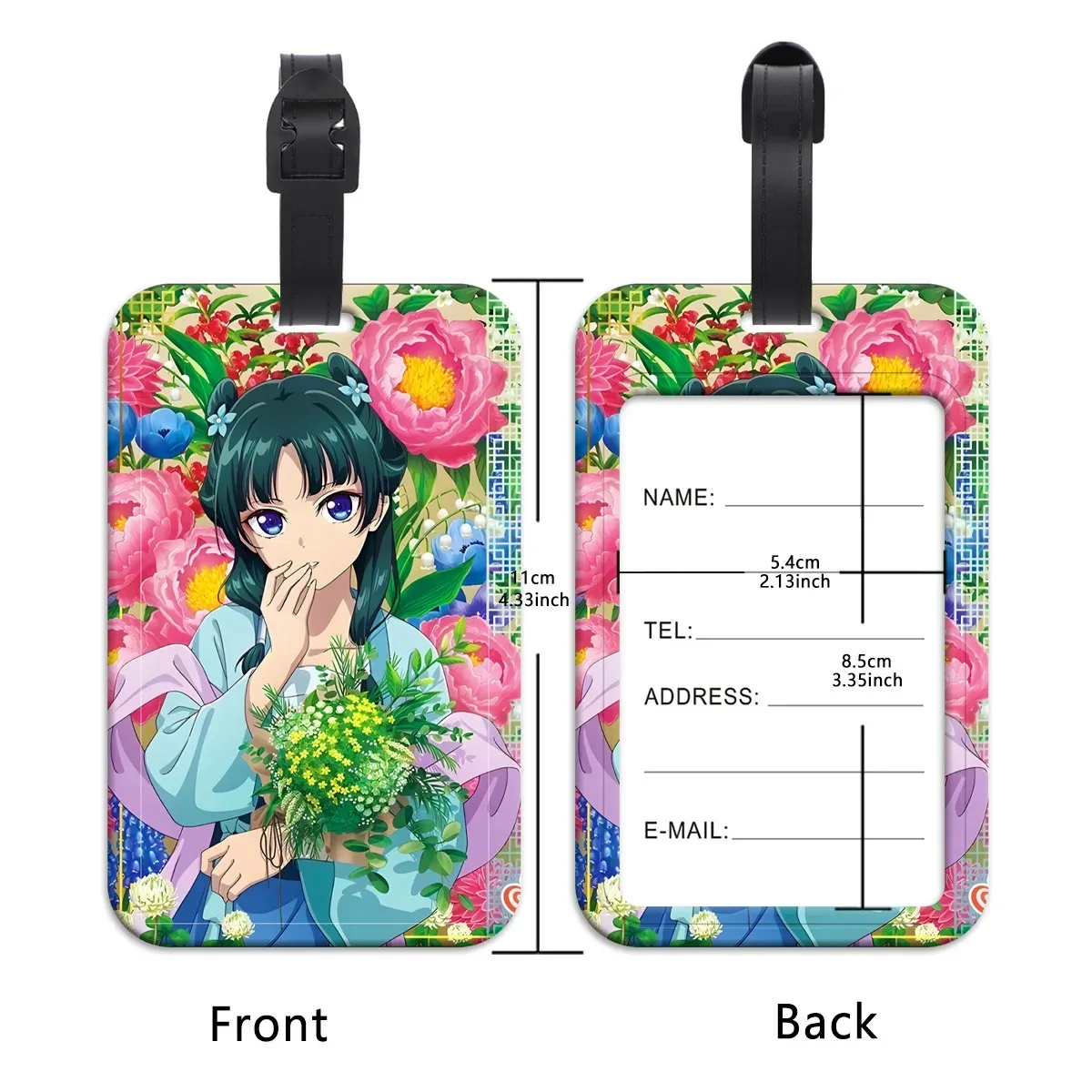 étiquettes de bagage anime japonais, identification de valise, porte-nom, étiquette de bagage, embarque de voyage, accessoires de valise portables