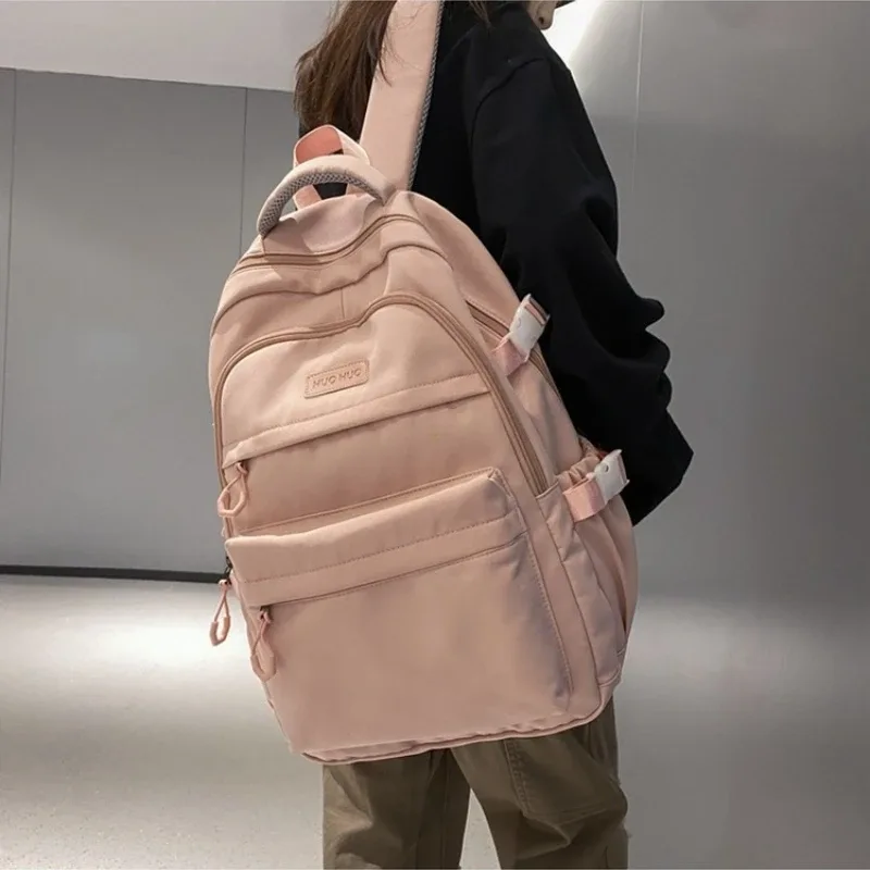 sac à dos de couleur unie de grande capacité pour lycéens, sac à dos de voyage noir simple pour collégiens, nouveauté 2026