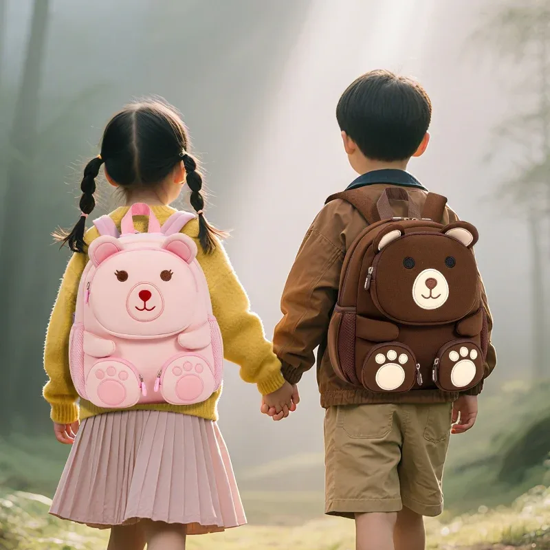 sac à dos enfant 3d en forme d'ours pour garçons et filles, mignon, pour activités de plein air, rangement de collations et jouets, sac à dos léger pour la maternelle
