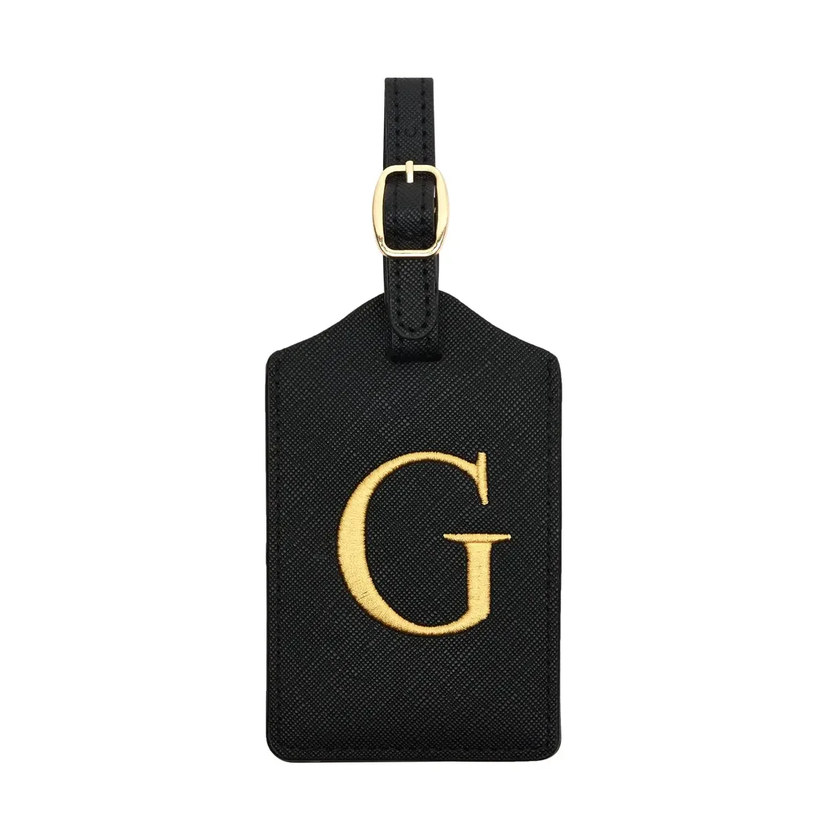 étiquette de bagage en cuir pu pour voyage-étiquette d'identification de valise durable avec couverture de confidentialité et fente pour carte nominative (a-z) liu