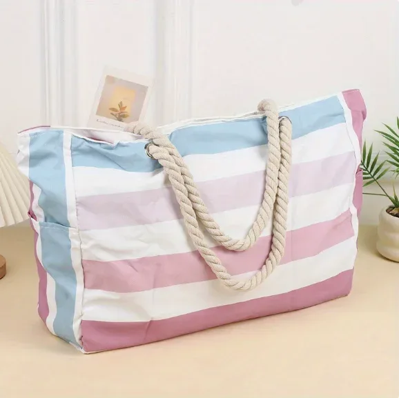 cadeau personnalisé pour la fête des mères, sac de plage rayé avec fermeture éclair, sac fourre-tout avec nom personnalisé, sacs fourre-tout pour les demoiselles d'honneur, sac de piscine imperméable