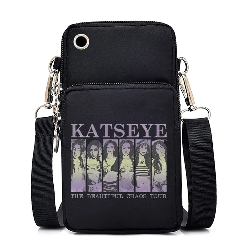 sacs à bandoulière vintage katseye hip hop pour femmes et hommes, mini sacs pour téléphone portable katseye pour filles et garçons, nouveaux sacs à main, sacs bandoulière, cadeaux