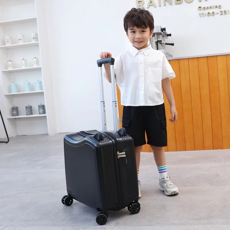 poinvalise de voyage pour enfants avec roues tournantes, assis et roulé, sac de voyage pour enfants, bagage à main avec mot de passe