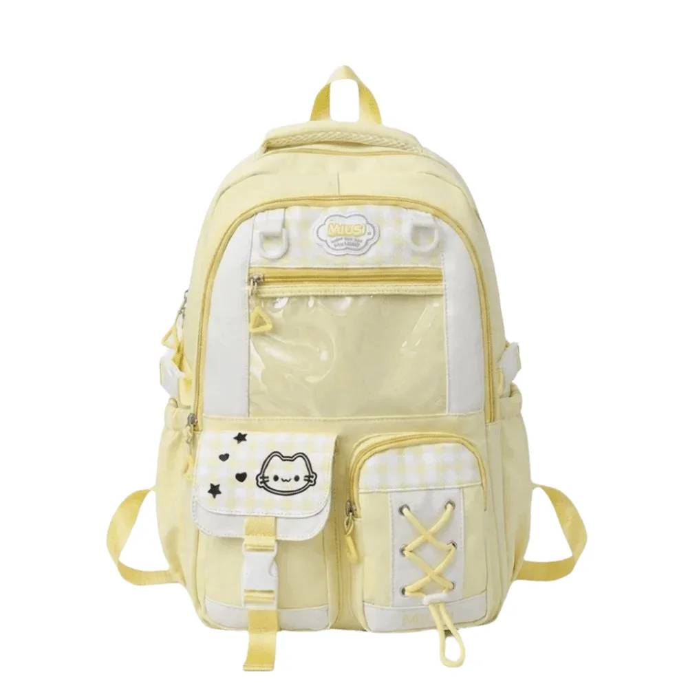 sac à dos scolaire multi-compartiments style preppy, grande capacité, léger, motif écossais, blocs de couleur, sac à dos de jour avec fermeture éclair et multiples poches