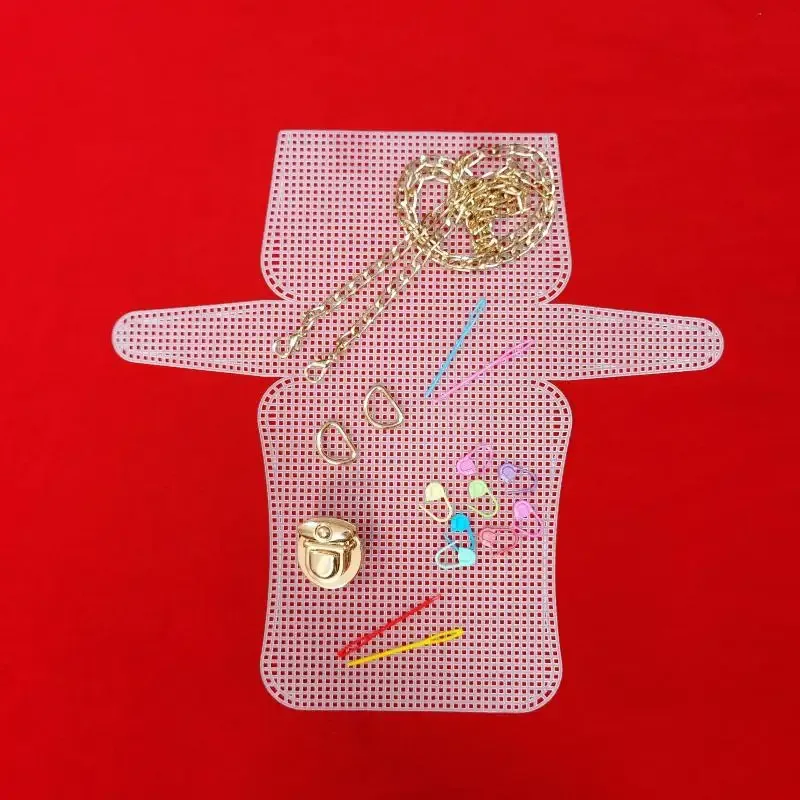 kit de sacs à tricoter au crochet, feuilles de toile en plastique, ensemble de rubans pour bricolage, sacs à bandoulière artisanaux, accessoires, outil avec tricot