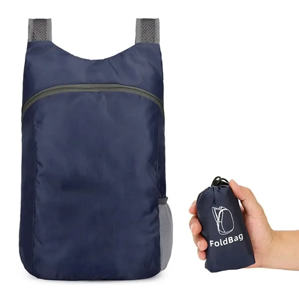 sacs de rangement avec cordon de serrage, sac à dos pliable, grande capacité, fermeture éclair, sac en nylon léger, sac d'école, sac à bandoulière, sac de voyage