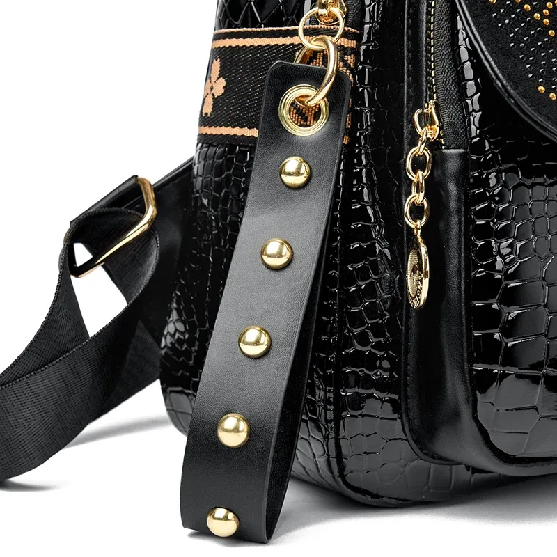 sac à dos de luxe en cuir ciré à l'huile pour femmes, sac à bandoulière tendance de grande capacité, sac à dos de voyage élégant et décontracté, durable et sac à dos