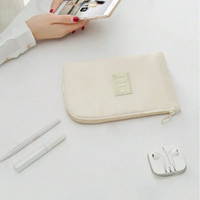 sac de rangement de voyage portable, kit de maquillage étanche, sac mobile, appareils numériques multifonctions, gadget, organisateur de câbles de données