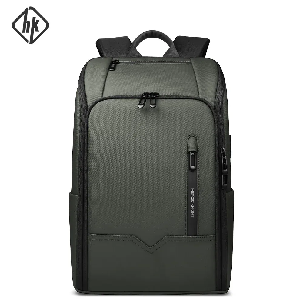 HK – sac à dos de voyage d'affaires pour hommes, étanche, pour ordinateur portable de 15.6 pouces, avec Port USB, antivol, sac d'université pour ordinateur, sac de jour décontracté