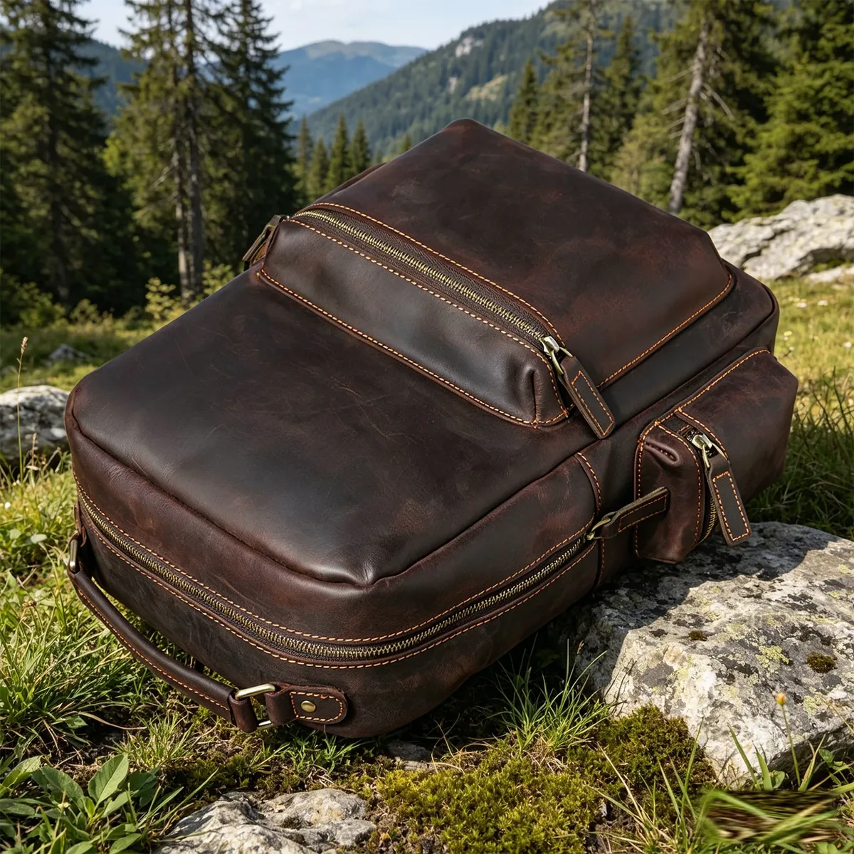 s.worker – sac à dos vintage en cuir véritable pour hommes, grand sac à bandoulière en cuir de vache pour ordinateur portable, sac d'école classique vintage crazy horse