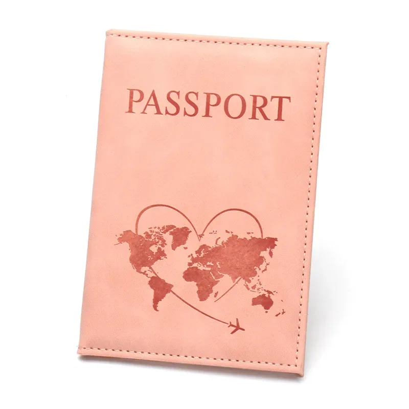 belle couverture de passeport de carte, portefeuille de voyage à la mode, organisateur de documents, passeport, nom personnalisé sur la protection du passeport