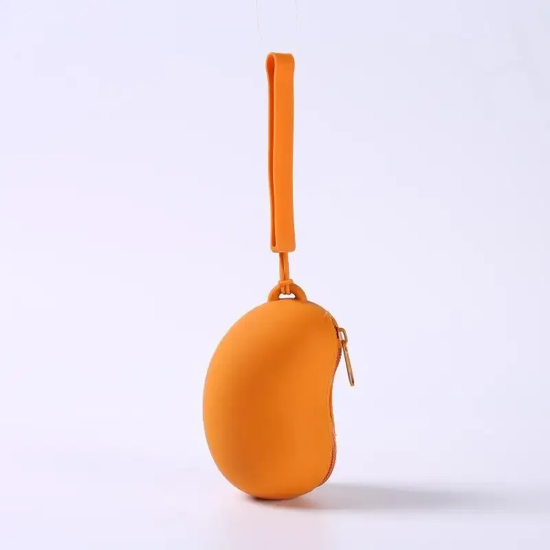 sac de rangement cosmétique en silicone bean, organisateur portable étanche pour écouteurs, câbles de données et porte-monnaie de voyage