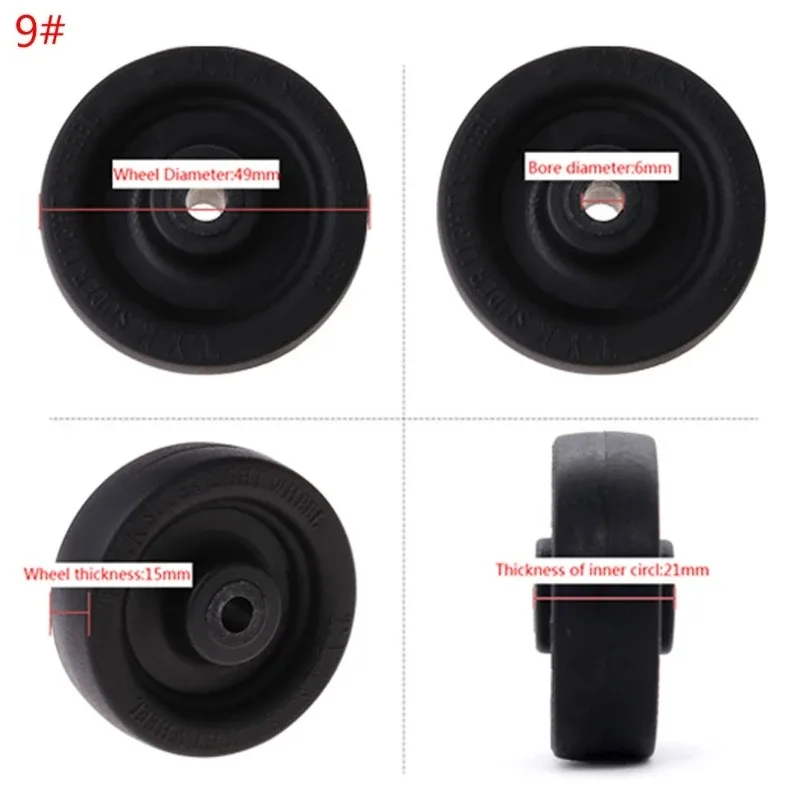 roulettes de remplacement en plastique pour valise rotative, 1 pièce