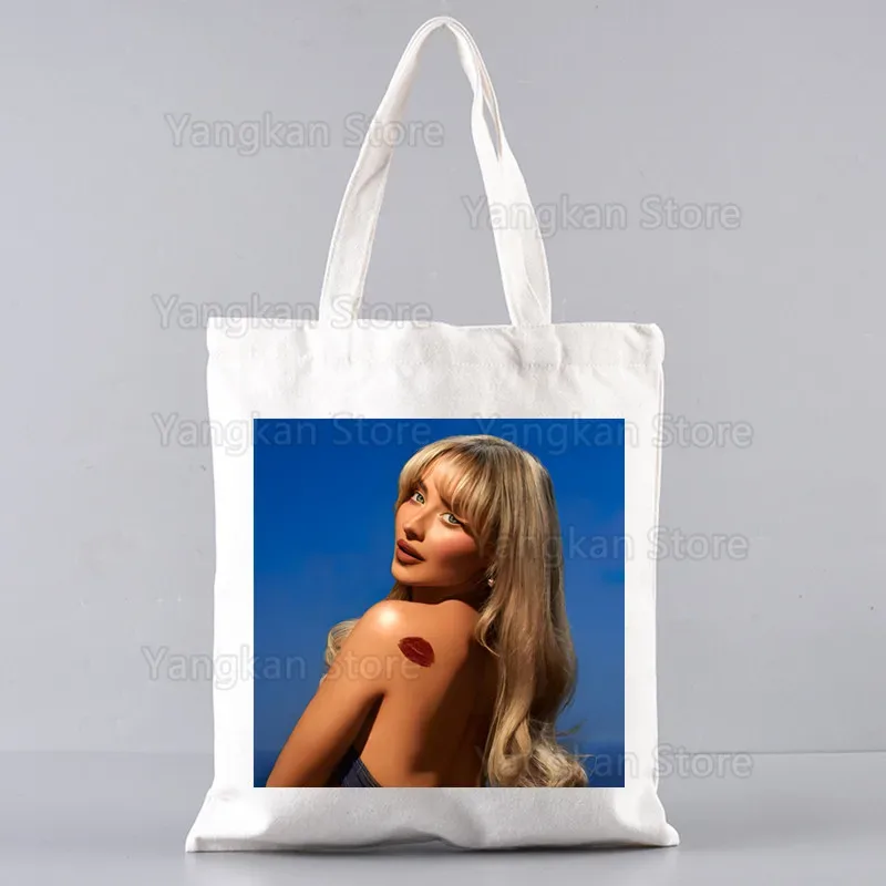 sabrina carpenter short n' sweet sacs à main unisexes sac fourre-tout en toile personnalisé imprimé utilisation quotidienne sac de courses décontracté de voyage réutilisable