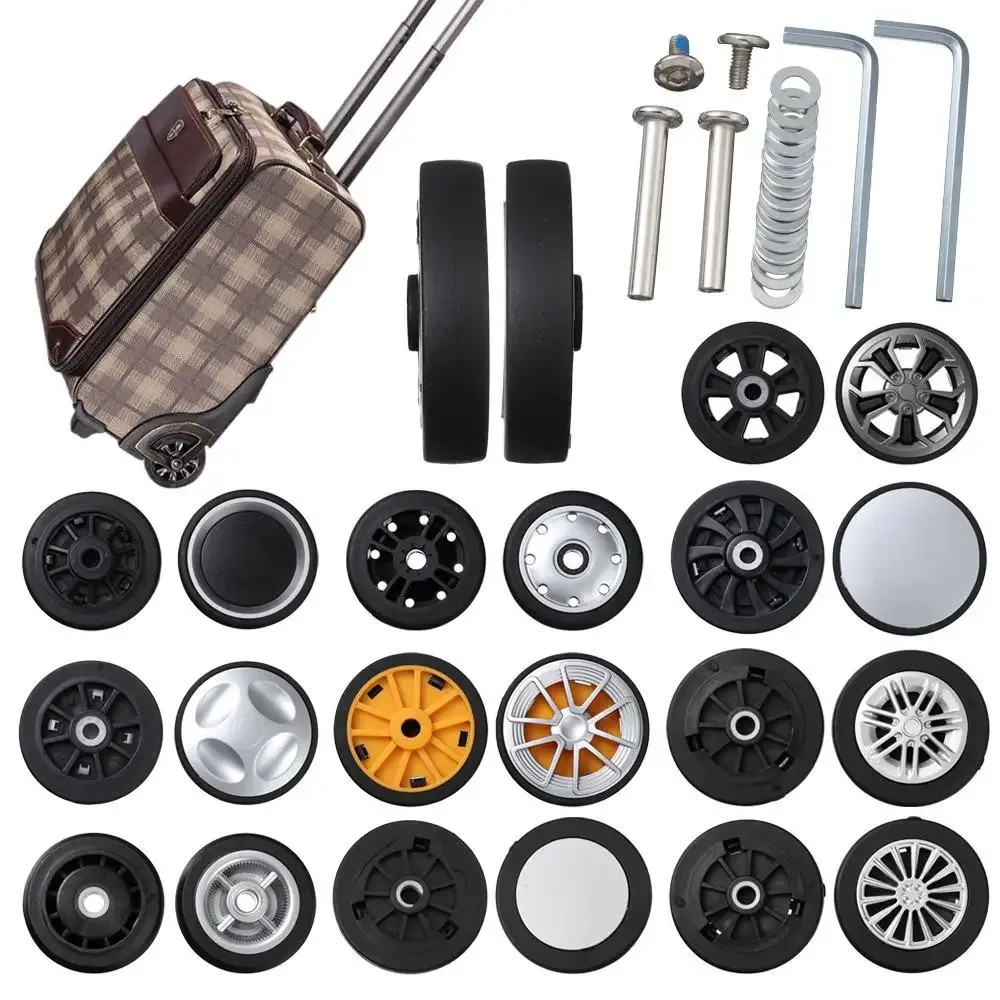 Roues de remplacement avec vis pour valise de voyage, kit de réparation d'essieux, roulette silencieuse durable, bricolage, 2 pièces
