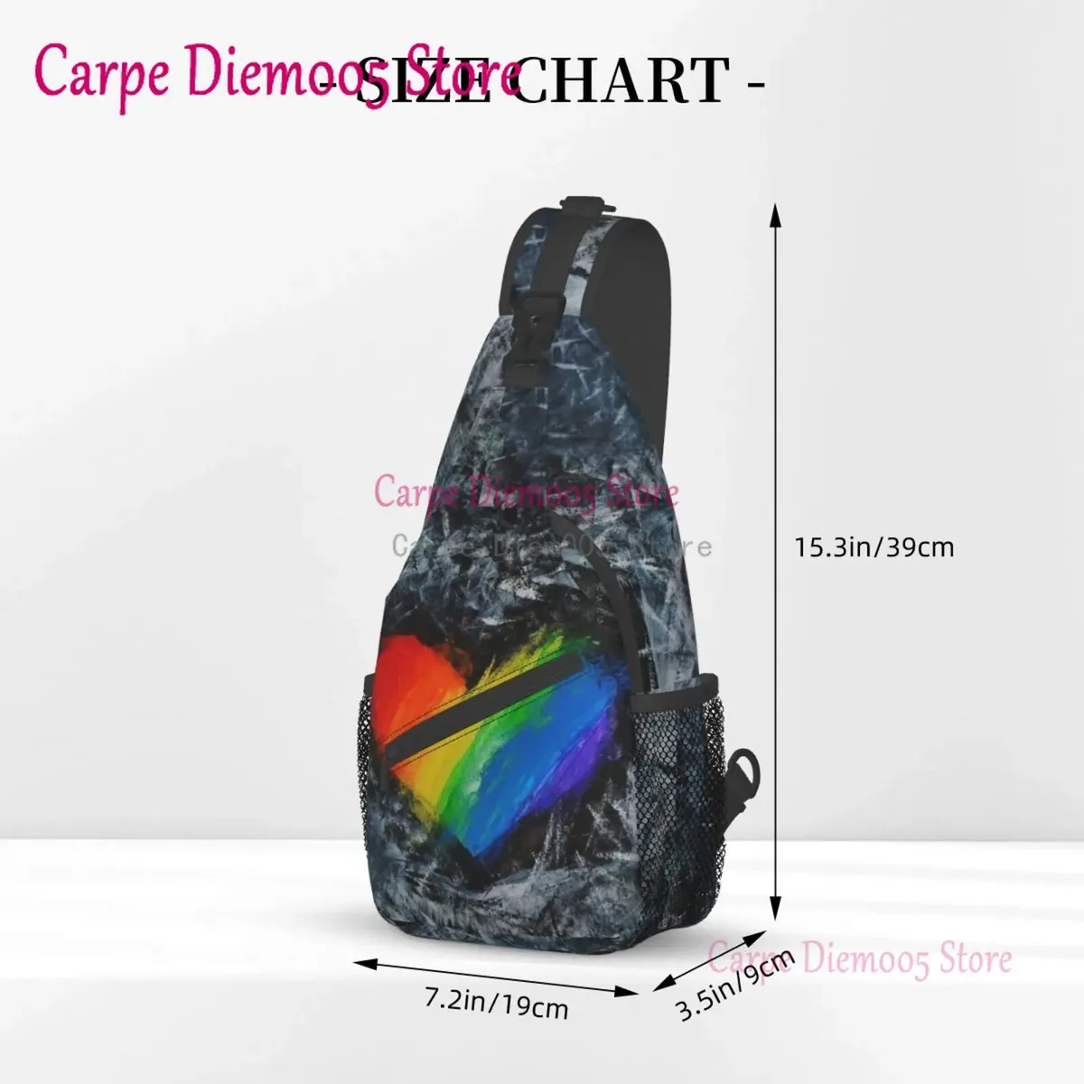 sac à bandoulière arc-en-ciel pour hommes, sac à dos de poitrine pour randonnée